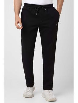 Van Heusen - Men Black Solid Relaxed Fit Casual Trackpant