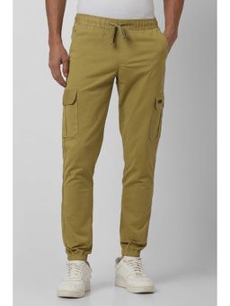 Van Heusen - Men Olive Solid Regular Fit Casual Joggers