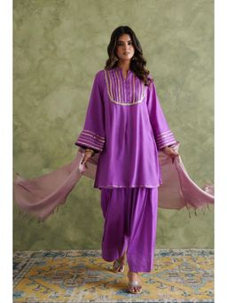 Tara-C-Tara - Purple Farshi Kurta with Pant and Dupatta