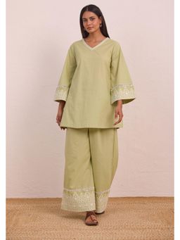 Tara-C-Tara - Green Embroidered Co-Ord Set