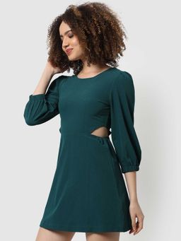 PINACOLADA - Womens Forest Green Slim Fit Mini Dress