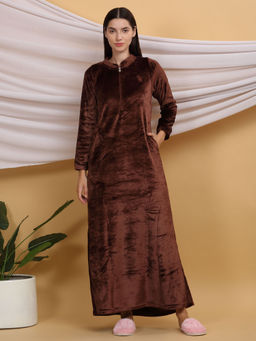Sweet Dreams - Solid Full Sleeves Night Dress