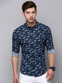 SHOWOFFFF - Mens Spread Collar Olive Printed Shirt