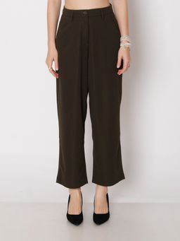 Zink London - Womens Black Solid Regular Fit Trouser