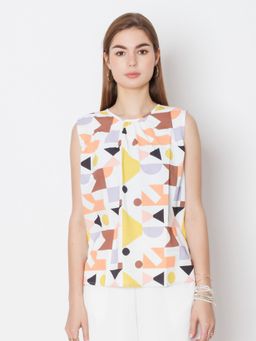 Zink London - Womens Multi-Color Printed Regular Fit Top