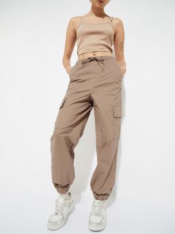 max - Brown Alaya F X Urb_N Women Solid Baggy Fit Cargo Joggers