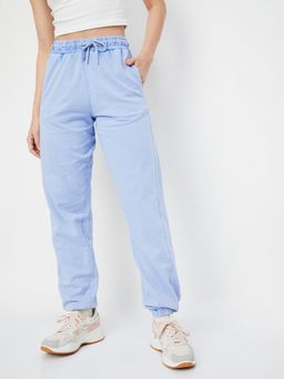 max - Blue Women Acid Washed Athleisure Joggers