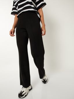 max - Black Women Wide Sports Track Pant