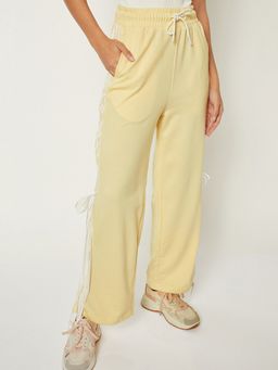 max - Yellow Women Side Striped Track Pant