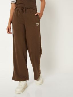 max - Brown Women Wide Leg Sports Track Pant