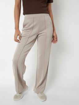 max - Beige Women Wide Leg Butter Soft Track Pant
