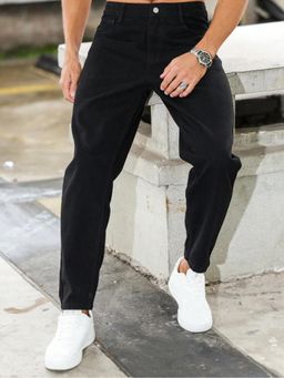 KOTTY - Men Black Straight Fit Low-Rise Stretchable Jeans