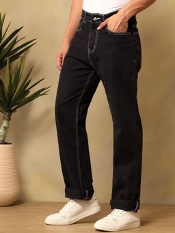 KOTTY - Men Black Regular Fit Mid-Rise Stretchable Jeans