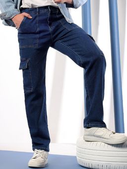 KOTTY - Men Blue Regular Fit Mid-Rise Stretchable Cotton Jeans