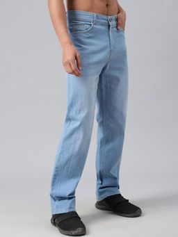 KOTTY - Men Blue Solid Regular Fit Light Fade Cotton Jeans