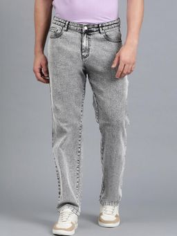 KOTTY - Men Light Grey Acid Wash Straight Fit Denim Jeans