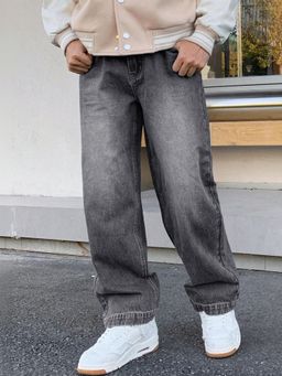 KOTTY - Men Grey Mid-Rise Light Fade Relaxed Fit Jeans