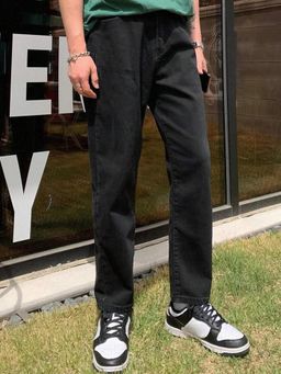 KOTTY - Men Black Solid Straight Fit Stretchable Jeans