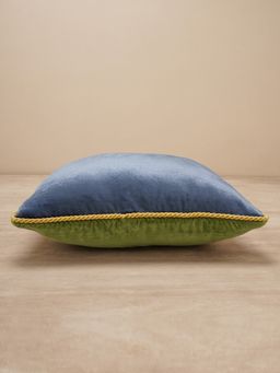 Pure Home + Living - Blue & Green Reversible Velvet Square Cushion Cover