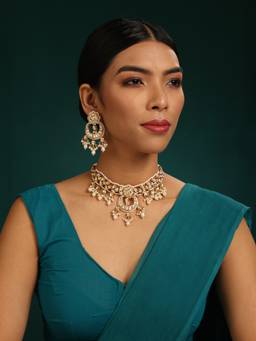 MINAKI - Sena White Kundan Jewellery Set