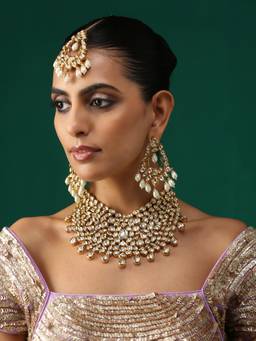 MINAKI - White Ameira Bridal Kundan Jewellery Set