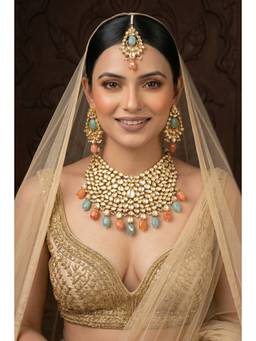 MINAKI - Multi-Color Noor-E-Zevar Kundan Jewellery Set