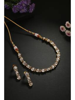 MINAKI - White Sidra Kundan Set