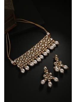 MINAKI - Amyra White Kundan Jewellery Set