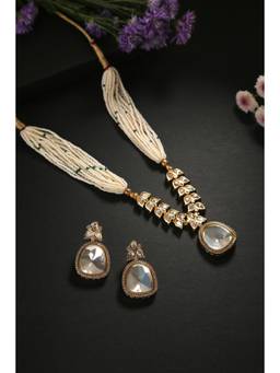 MINAKI - Green Mahwish Kundan Jewellery Set