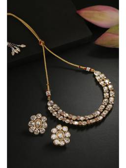 MINAKI - White Kaashvi Kundan Jewellery Set