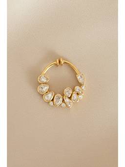 Sica Jewellery - 925 Silver Moissanite Polka Hariyali Septum Nose Ring