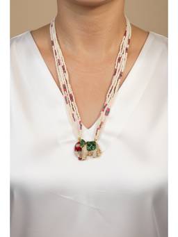 Sica Jewellery - 925 Silver Moissanite Polka Elephant Necklace