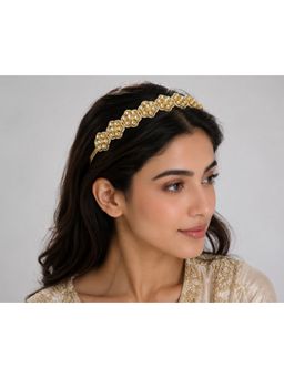 VIVINIA By Vidhi Mehra - Polka Floral White Stone Hair Bands