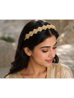 VIVINIA By Vidhi Mehra - Polka Blossom White Stone Hair Bands
