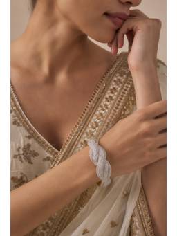 VIVINIA By Vidhi Mehra - Two-Tone Finish Zircon Kada