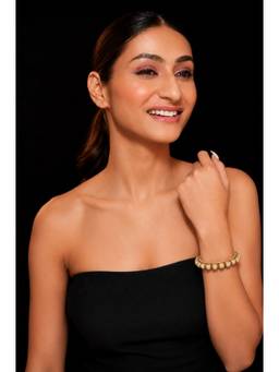 VIVINIA By Vidhi Mehra - Gold Finish Zircon & Pearl Bangle