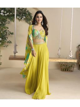 Autumnlane - Hiva Sunshine Fusion Wear Top with Palazzo and Cape