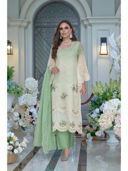 Autumnlane - Kaynat Green Full Work Kurta with Pant and Dupatta