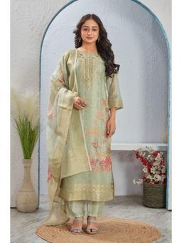 Autumnlane - Rekha Sage Printed Kurta with Pant and Dupatta