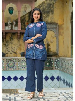 Autumnlane - Blue Sanjana Hibi's Embroidered Co-Ord Set