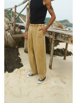 Bonkers Corner - Beige Solid Mid Waist Pant