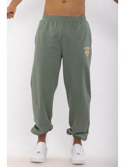 Bonkers Corner - Green Solid Mid Waist Joggers