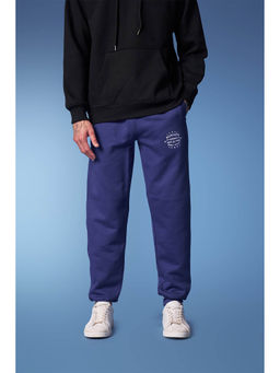 Bonkers Corner - Blue Solid Mid Waist Joggers