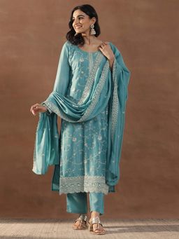 Libas - Blue Kurta with Pant and Dupatta (Set of 3)