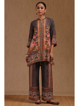 Soch - Women Grey Muslin Floral Printed Co-Ord Set