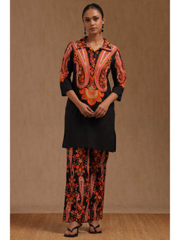 Soch - Women Black Pure Cotton Paisley Print Co-Ord Set