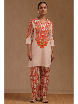 Soch - Women Cream Pure Cotton Paisley Print Co-Ord Set