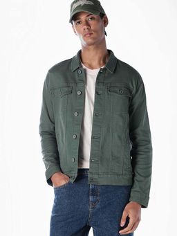 Jack & Jones - Green Cotton Blend Regular Jacket
