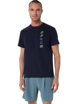 ASICS - Navy Blue Cotton Regular T-Shirt