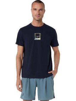 ASICS - Navy Blue Cotton Regular T-Shirt